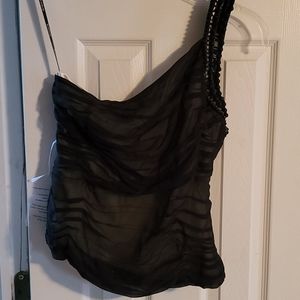 BeBe one shoulder sexy beaded top